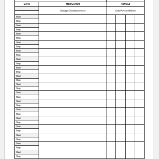 Medication flow sheet template