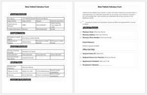 New Patient Entrance Form