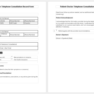 Patient-Doctor Telephone Consultation Record Form