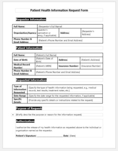 Patient Health Information Request Form