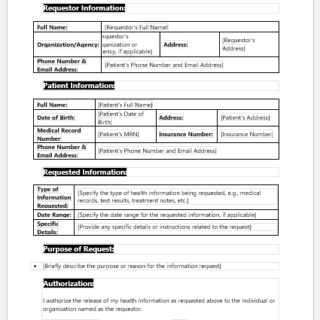 Patient Health Information Request Form