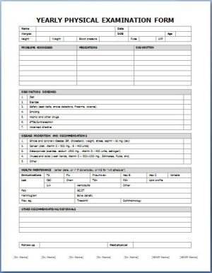 Athletic Physical Fitness Forms | Printable Medical Forms, Letters & Sheets