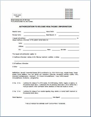 Sample Medical Authorization Form Templates | Printable Medical Forms ...