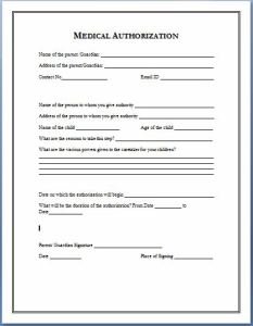 Sample Medical Authorization Form Templates | Printable Medical Forms ...