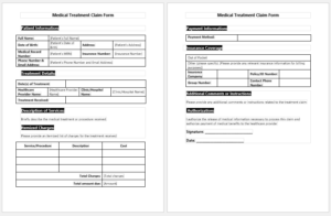 Medical Treatment Claim Form