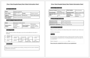 New Patient Information Sheet