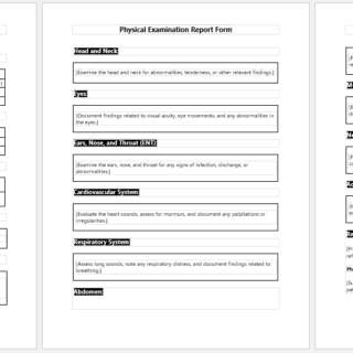 Physical Examination Report Form