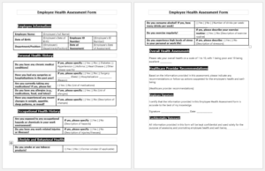 Employee Health Assessment Form