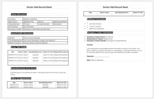 Doctor Visit Record Sheet