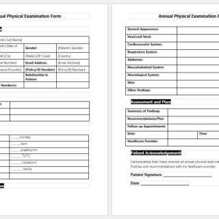 Annual Physical Examination Form