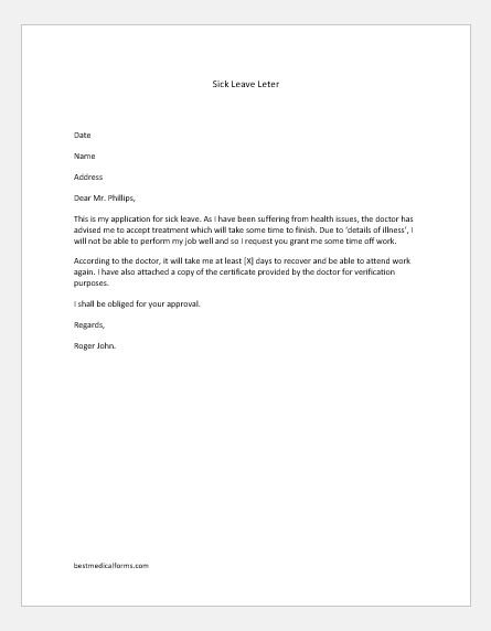 Emergency Leave Letter Sample Collection Letter Template Collection