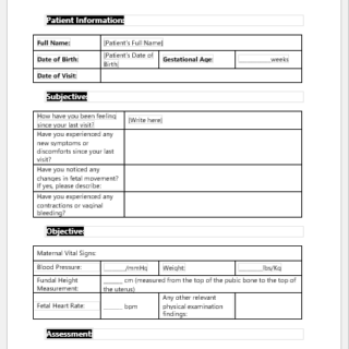 Antenatal Visit Form- Third Trimester (28–30 Weeks)