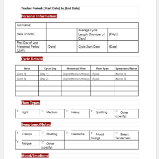 Menstruation Cycle Tracker