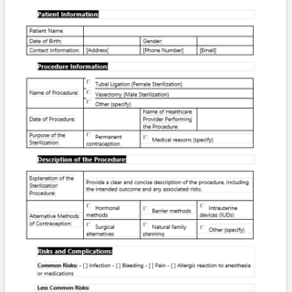 Sterilization Consent Form