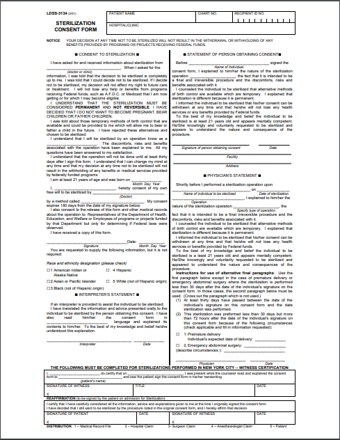 Sterilization Consent Form Templates Word Pdf Printable Medical Forms Letters And Sheets 7676