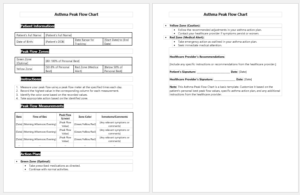 Asthma Peak Flow Chart