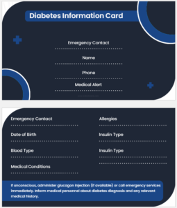 Diabetes Information Card