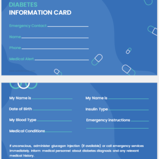 Diabetes Information Card