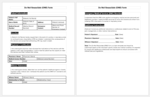 Do Not Resuscitate (DNR) Form