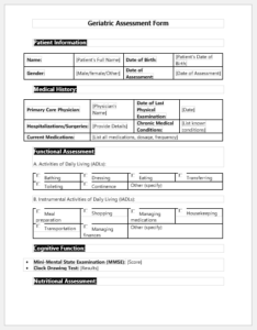 Geriatric Assessment Form