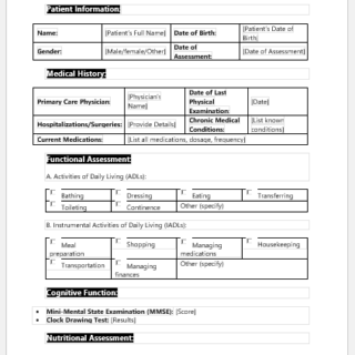 Geriatric Assessment Form