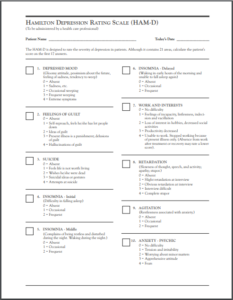 Hamilton Rating Scale for Depression | Download Sample