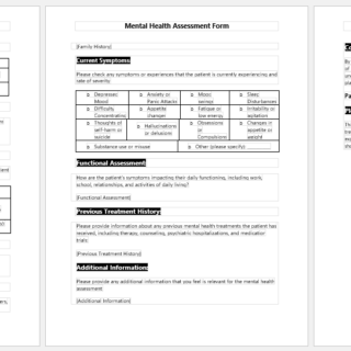 Mental Health Assessment Form