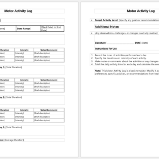 Motor Activity Log