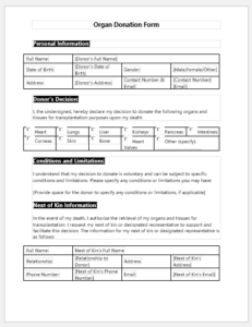 Organ Donation Form