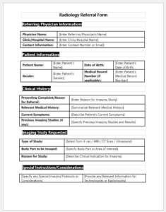 Radiology Referral Form