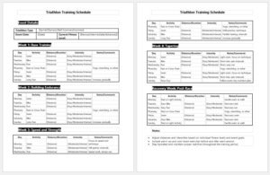 Triathlon Training Schedule