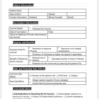 Flu Vaccine Consent Form