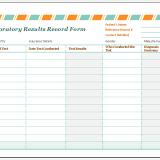 Laboratory results record form