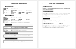 Patient Phone Consultation Form