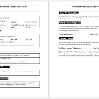 Patient Phone Consultation Form