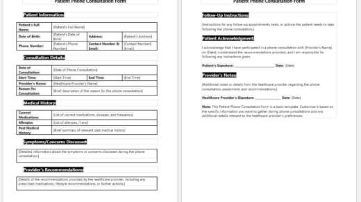 Patient Phone Consultation Form