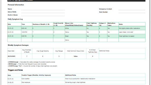 COPD Symptom Tracker for Excel