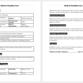 Medical Disability Form