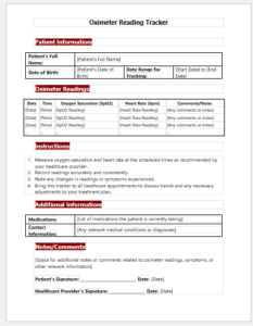 Oximeter Reading Tracker