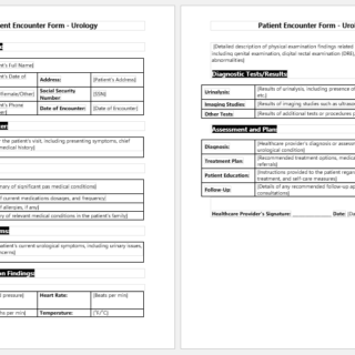 Patient Encounter Form - Urology