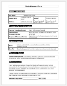 Clinical Consent Form