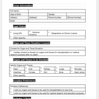 Organ & Tissue Donation Form