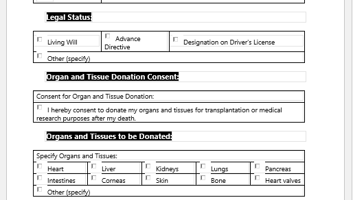 Organ & Tissue Donation Form