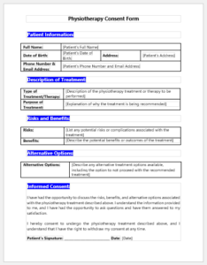 Physiotherapy Consent Form