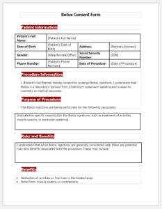 Botox Consent Form