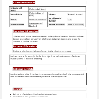 Botox Consent Form