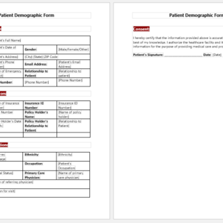 Patient Demographic Form