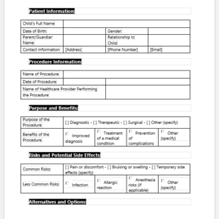 Pediatric Consent Form