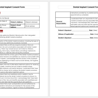 Dental Implant Consent Form