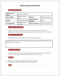 Hysterectomy Consent Form